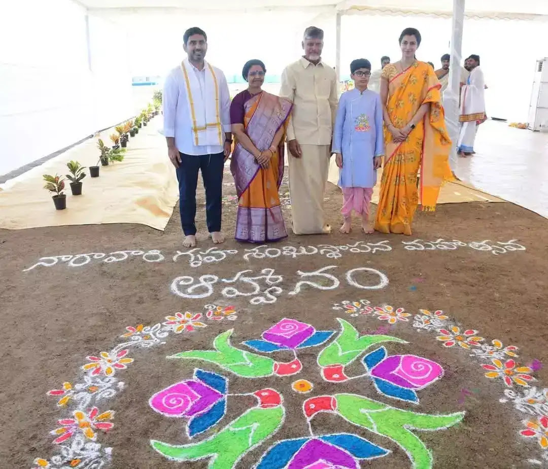 CM Chandrababu Performs Bhumi Puja for His Own House in Amaravati