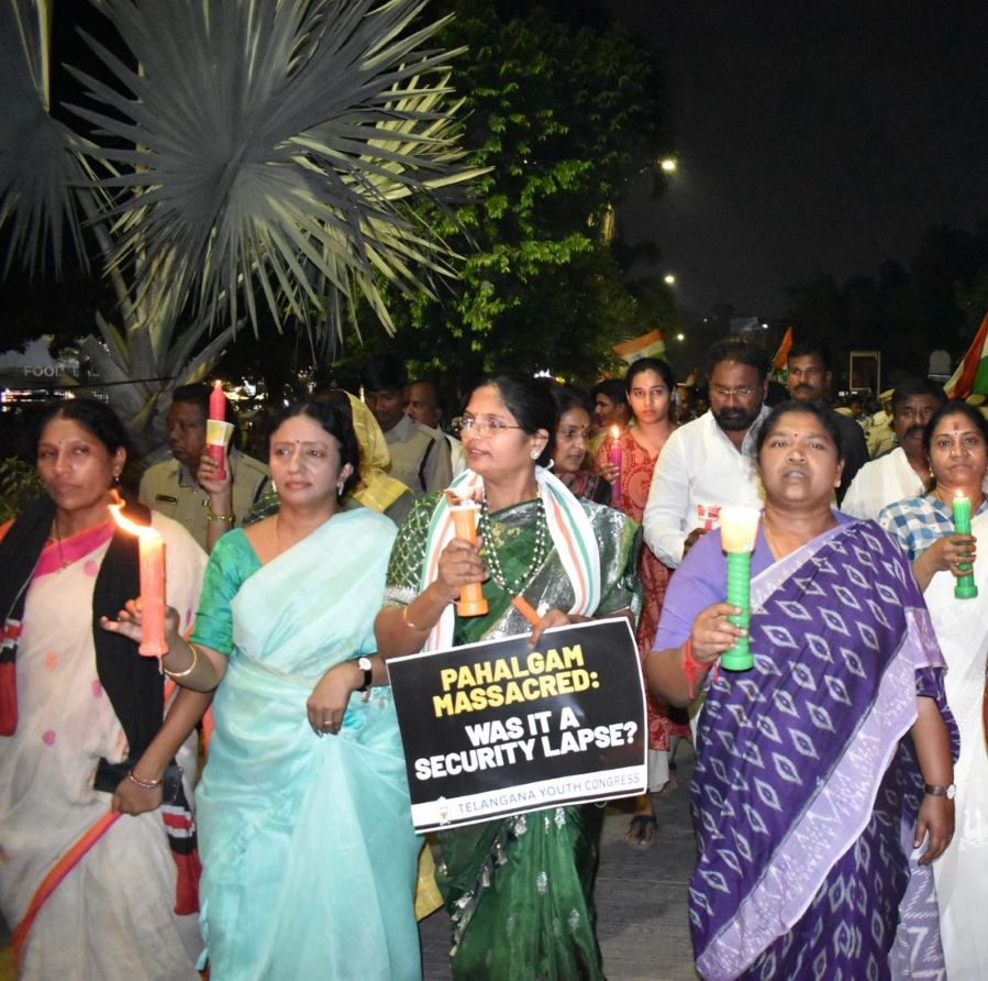 Candlelight Vigil Held in Hyderabad to Honor Victims of Pahalgam Terror Attack