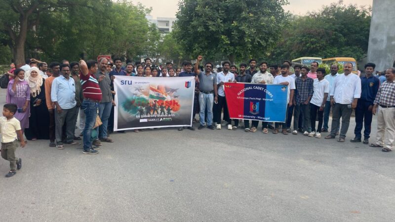 SR University Hosts Rally Honoring Operation Sindoor and Victims of Pahalgam Terror Attack