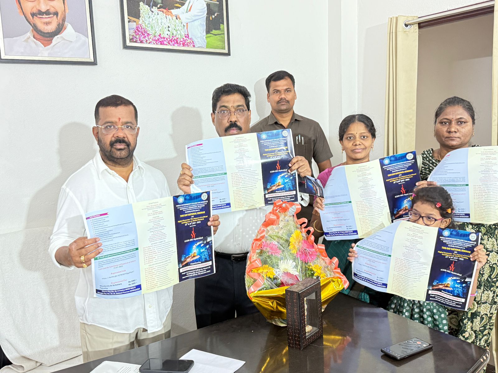 MLA Unveils Brochure for National Economics Conference at Pingili Government Women’s College