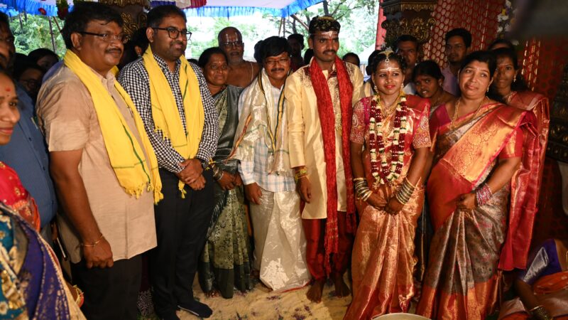Manasa-Rajesh Wedding Celebrated with Grandeur : collecter,Officials Bless Couple at Memorable Peddapalli Wedding